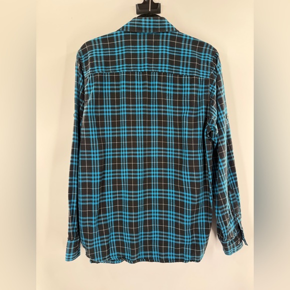 EUC CCS Blue and Black Plaid Shirt - Picture 5 of 7